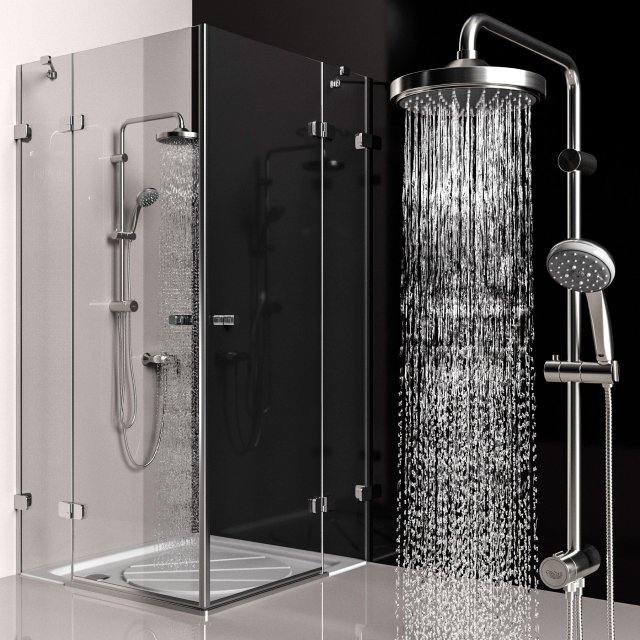 shower ravak brilliant Modello 3D .c4d .max .obj .3ds .fbx .stl .blend 