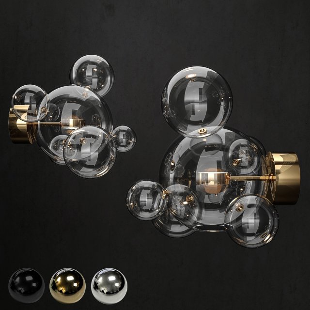 giopato coombes bolle wall lamp is suitable for the living room dining room and bedroom both for 3D 模型 .c4d .max .obj .3ds .fbx .stl .blend