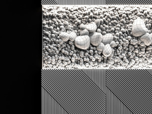 wooden panels and stabilized moss 3D Model