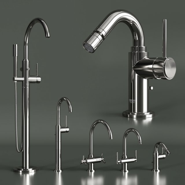 faucets grohe atrio Modelo 3D .c4d .max .obj .3ds .fbx .stl .blend 