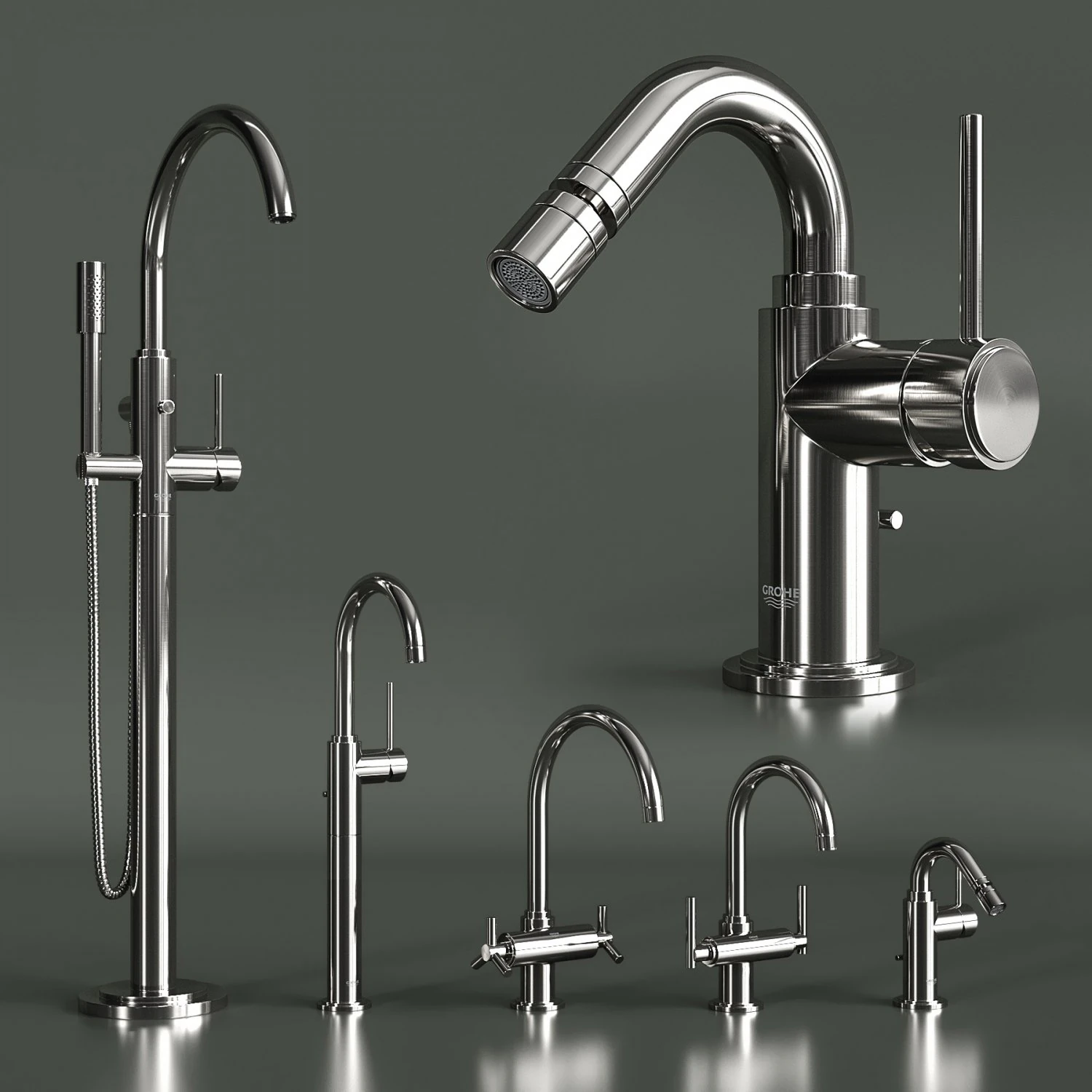 faucets grohe atrio 3D Model .c4d .max .obj .3ds .fbx .stl .blend