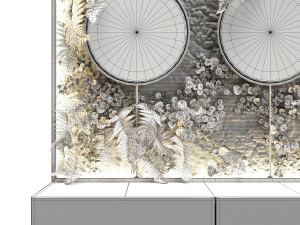 console with mirrors and vertical garden 3D Model