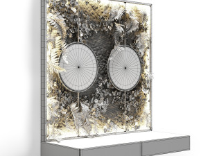 console with mirrors and vertical garden 3D Model