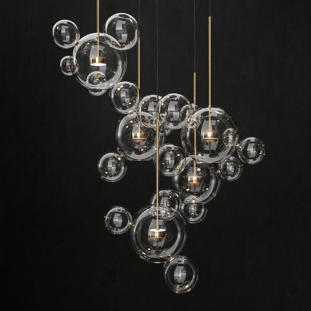chandelier giopato coombes bolle 24 lights 3D 모델 .c4d .max .obj .3ds .fbx .stl .blend 