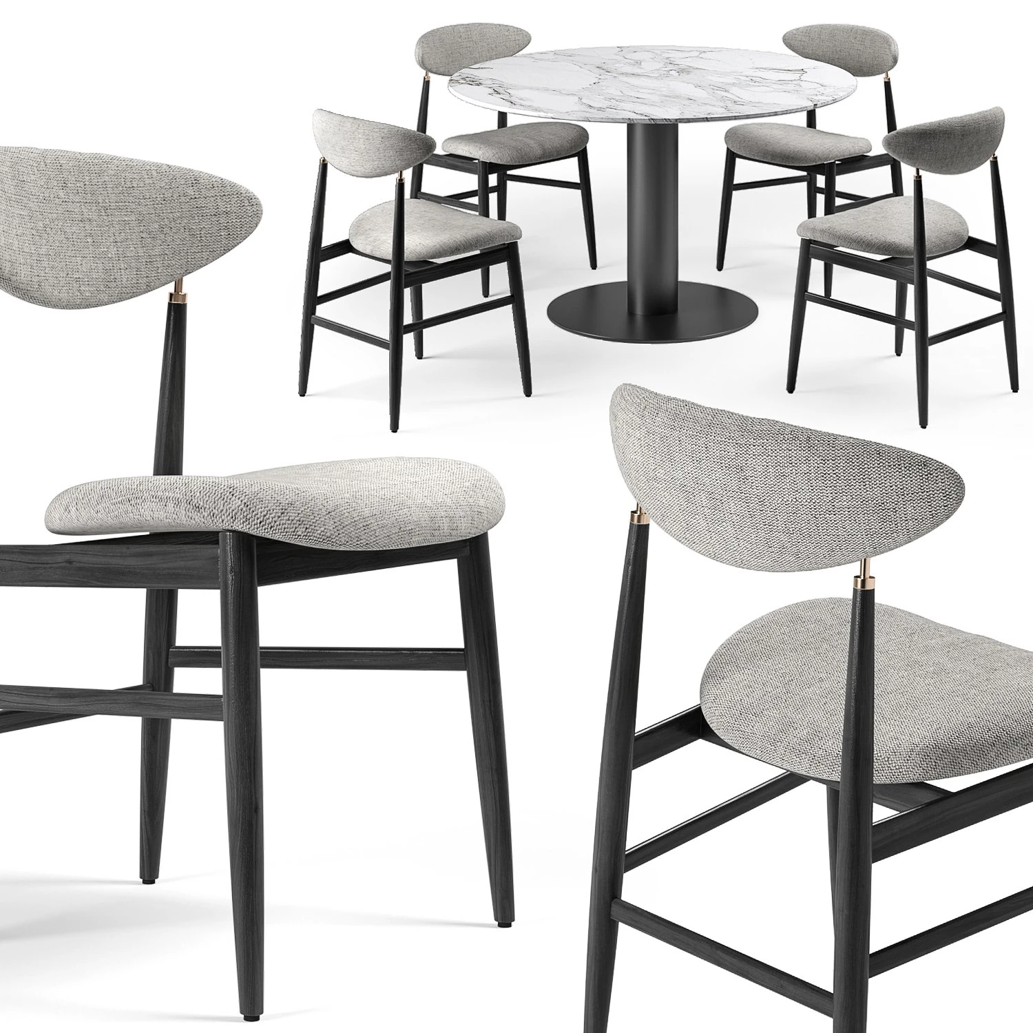 gubi dining set 3D Model .c4d .max .obj .3ds .fbx .stl .blend