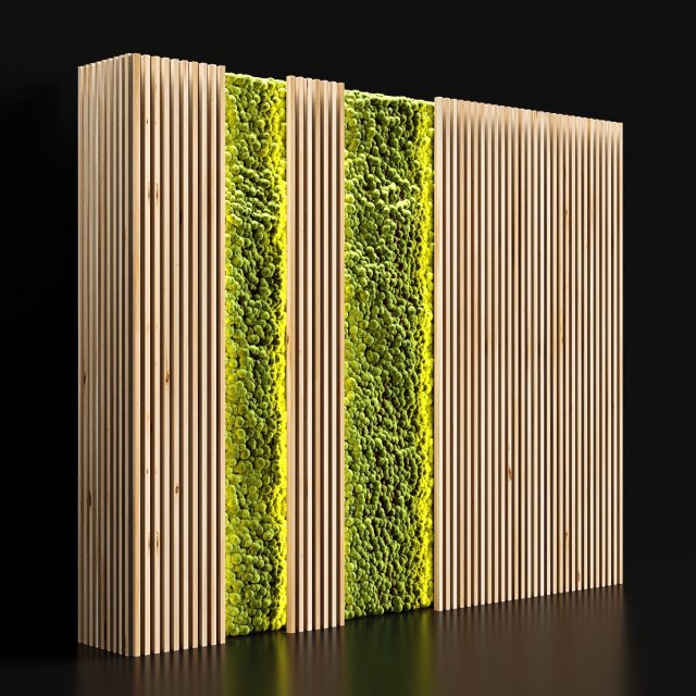 vertical garden and planks 2 3D मॉडल .c4d .max .obj .3ds .fbx .stl .blend 