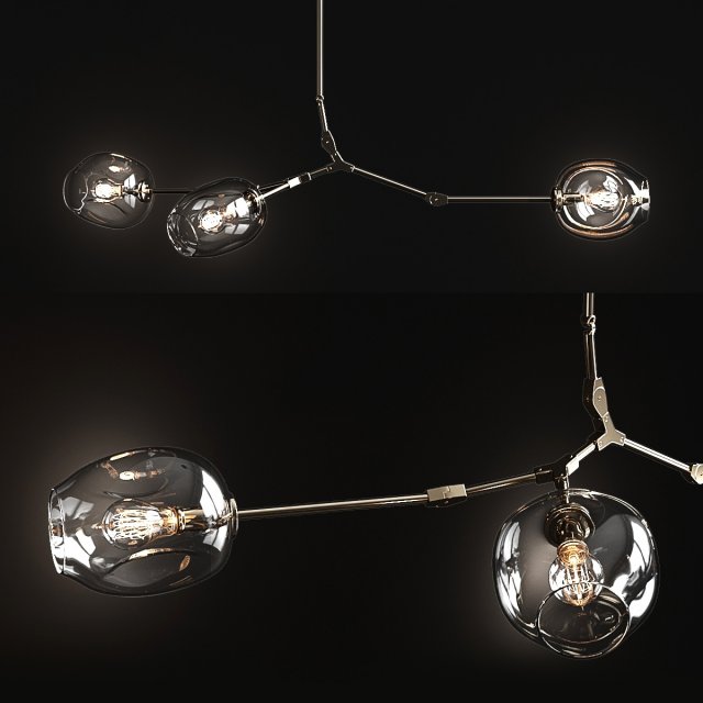 branching bubble 3 lamps 2 3D Модель .c4d .max .obj .3ds .fbx .stl .blend 