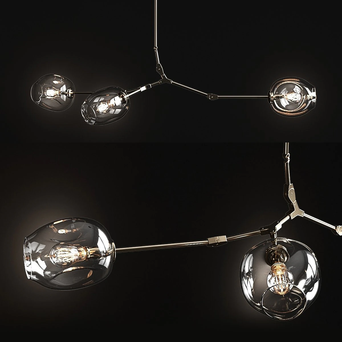 branching bubble 3 lamps 2 3D Model .c4d .max .obj .3ds .fbx .stl .blend 