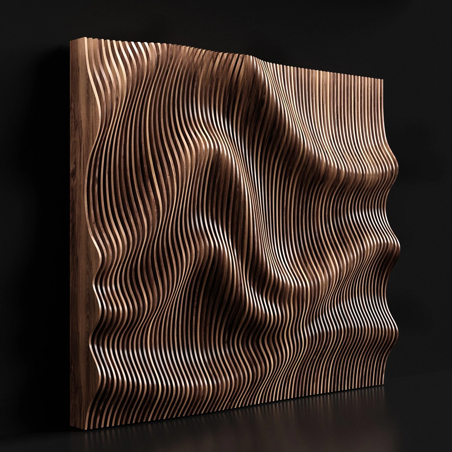 composi&ccedil;&atilde;o de instala&ccedil;&atilde;o de madeira de carvalho em camadas elevadas de madeira param&eacute;trica Modelo 3D .c4d .max .obj .3ds .fbx .stl .blend 