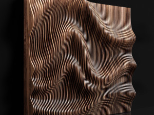 parametric wooden raised layered wood oak installation composition 3D Model