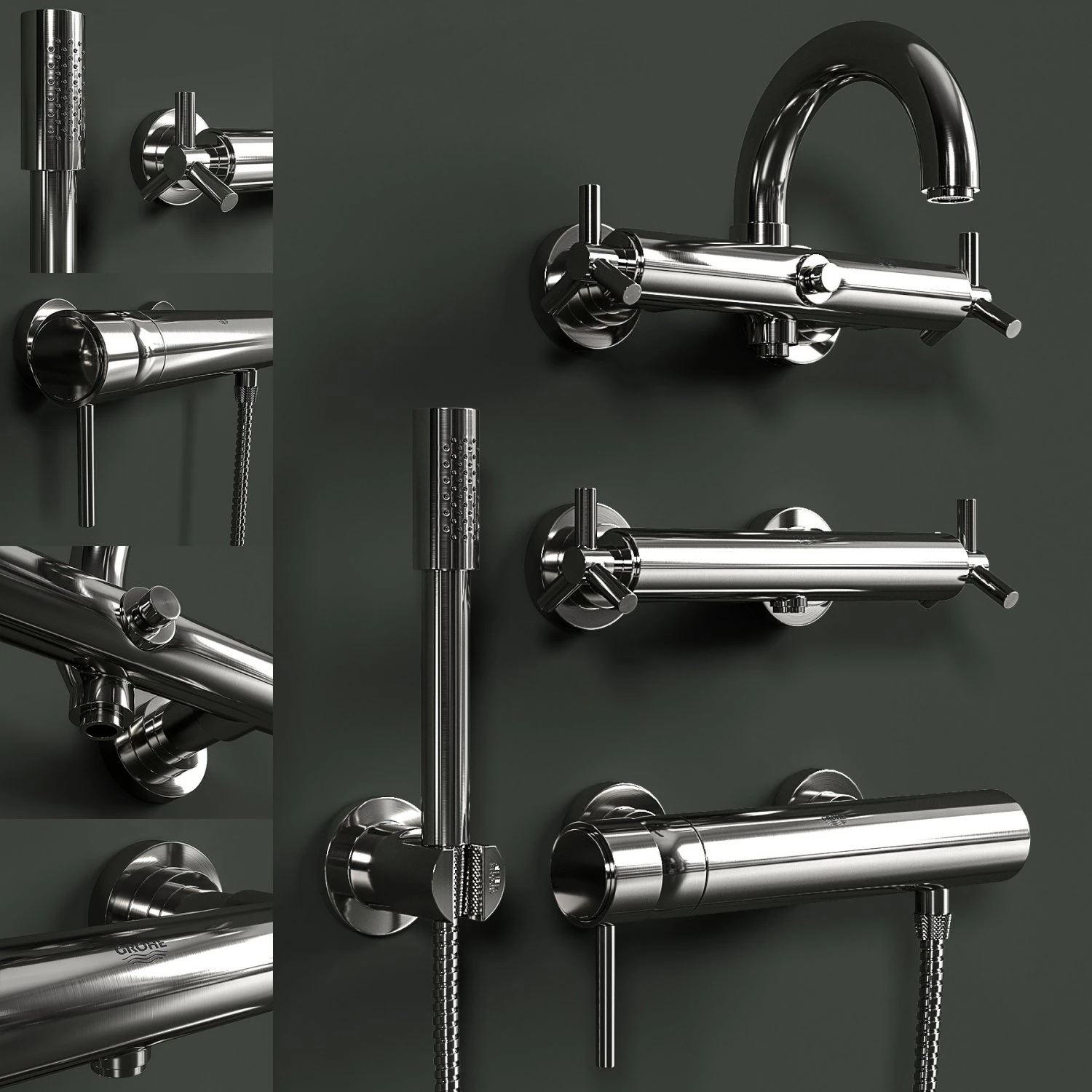 faucets grohe atrio 3 3D Model .c4d .max .obj .3ds .fbx .stl .blend 