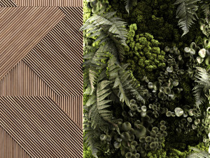wooden panels and vertical garden 2 Modèle 3D