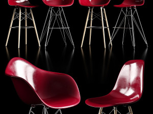 bar stools eames 3D Model