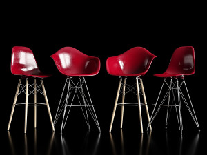 bar stools eames 3D 모델