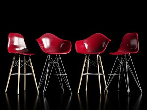 bar stools eames 3D Model
