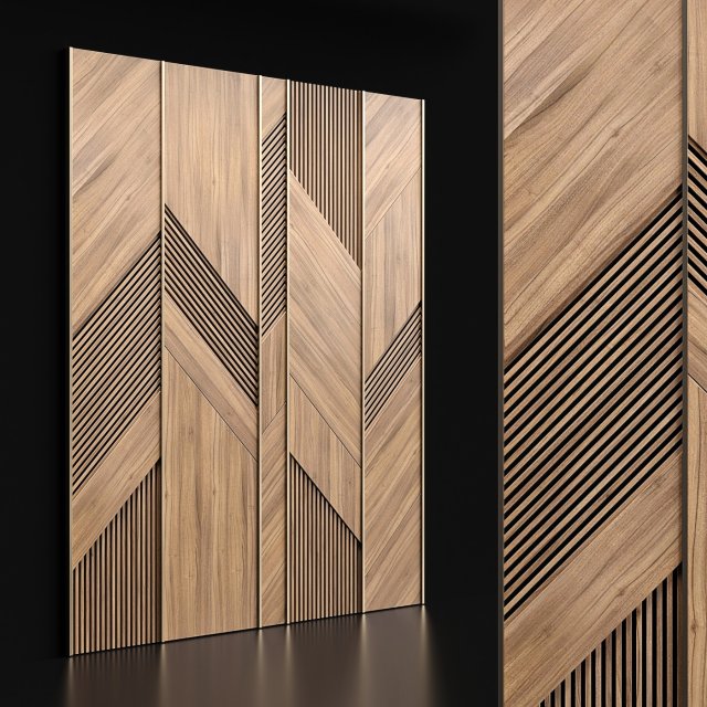 wooden panels with planks 3D Model .c4d .max .obj .3ds .fbx .stl .blend 