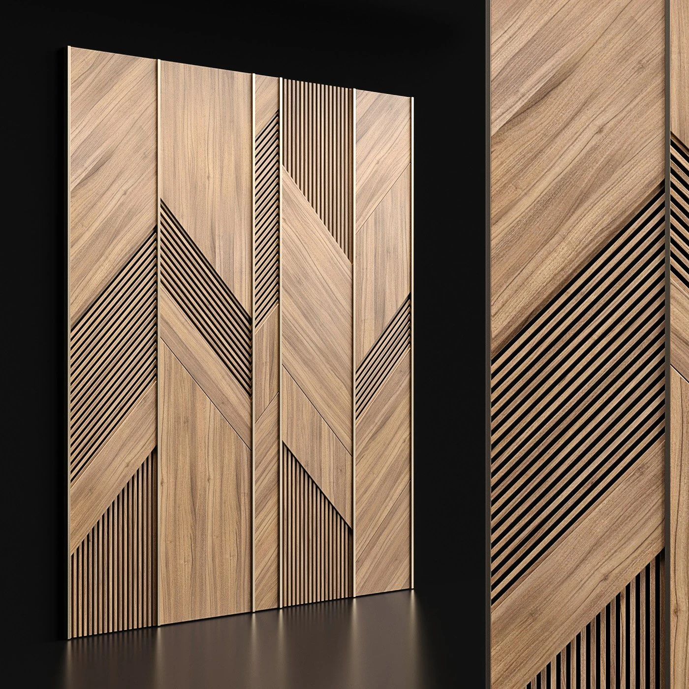 wooden panels with planks 3D Model .c4d .max .obj .3ds .fbx .stl .blend