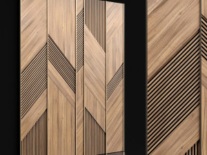 wooden panels with planks 3D Model