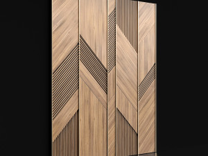 wooden panels with planks 3D Model