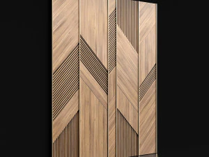 wooden panels with planks 3D Model