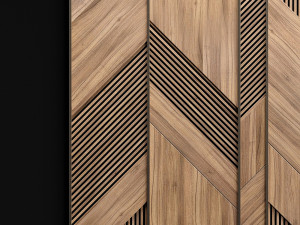 wooden panels with planks 3D Model