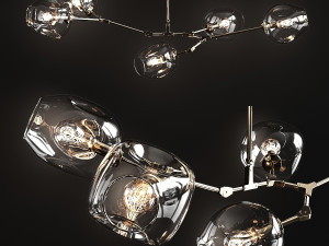 branching bubble 5 lamps 3D मॉडल