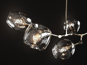 branching bubble 5 lamps 3D Модель
