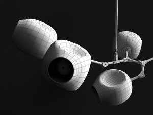 branching bubble 5 lamps 3D Модель