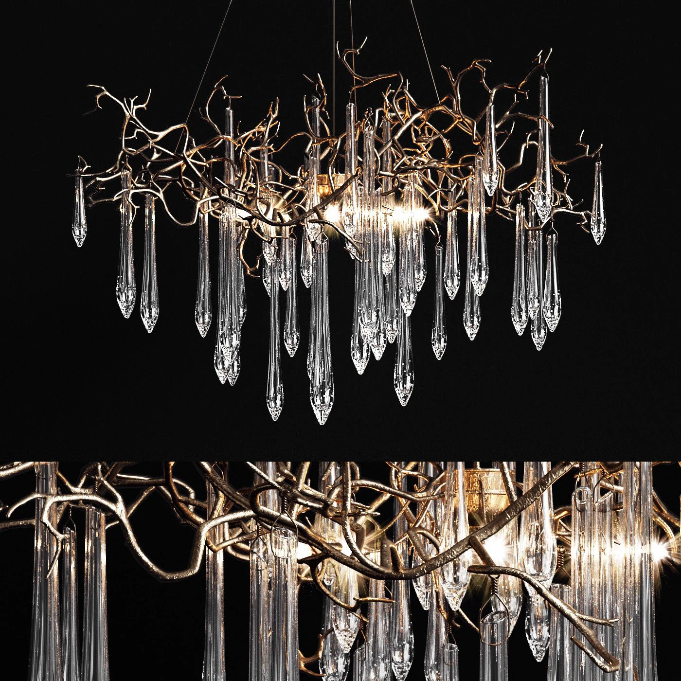 chandelier serip aqua 3D Model .c4d .max .obj .3ds .fbx .stl .blend 