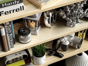 decorative set shelves 2 Model 3D