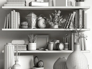 decorative set shelves 2 3D Model