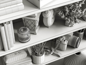 decorative set shelves 2 Model 3D