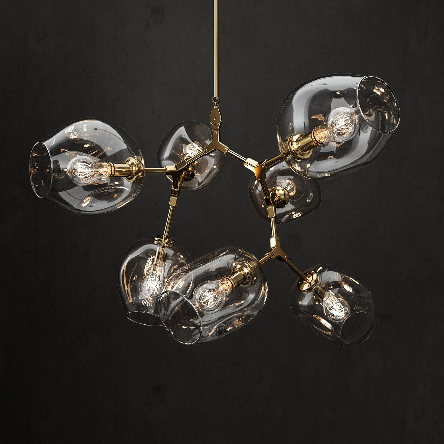 branching bubble 7 lamps 2 3D Model .c4d .max .obj .3ds .fbx .stl .blend 