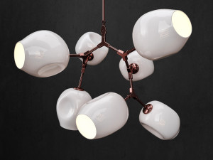 branching bubble 7 lamps 2 Modello 3D