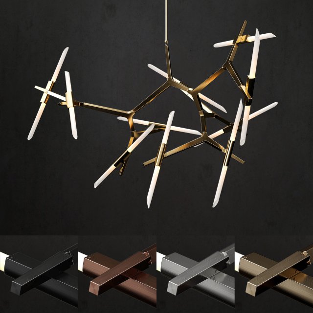 chandelier agnes 20 lights 2 3D Model .c4d .max .obj .3ds .fbx .stl .blend 