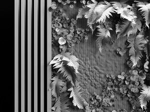 wooden planks and vertical garden 3D Model