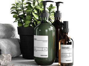 bathroom decorative set with salt Modelo 3D