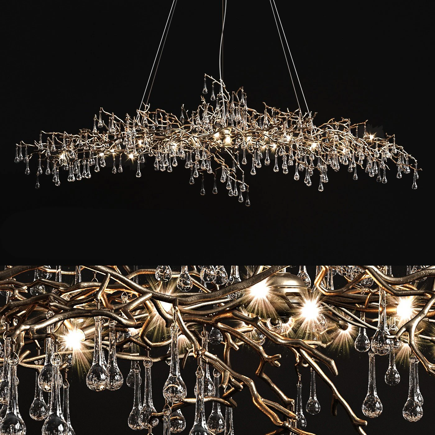 chandelier serip bijout big 3D Model .c4d .max .obj .3ds .fbx .stl .blend 