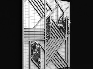wooden panels and vertical garden 3 3Dモデル