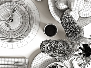 table setting with oranges 3D Model