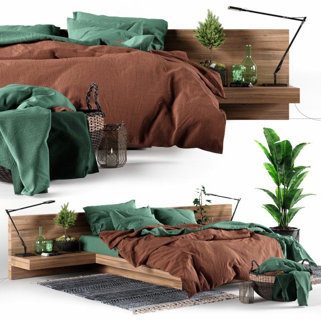 bedroom set loft 3D 모델 .c4d .max .obj .3ds .fbx .stl .blend 