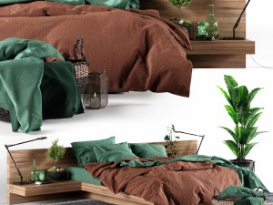 bedroom set loft Model 3D