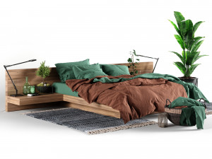 bedroom set loft 3D 모델