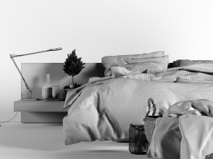 bedroom set loft 3D 모델