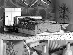 bedroom set modern Modelo 3D
