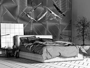 bedroom set modern Modelo 3D