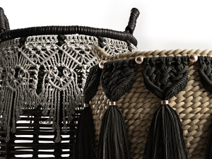 boho wicker planters Modello 3D