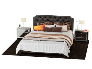 double bed bedside tables Model 3D