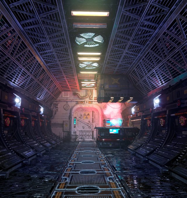 scifi interior Model 3D .c4d .max .obj .3ds .fbx .stl .blend 