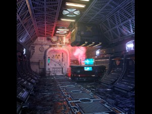 scifi interior Model 3D